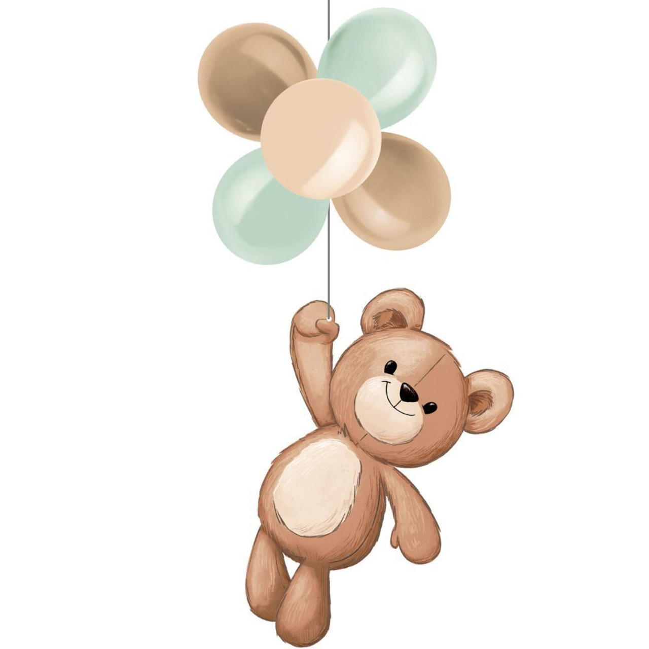 Teddy Bear Baby Shower Hanging Balloon Decoration 36 x 12 Baby Shower -  www.dazzlingpartyandballoons.com