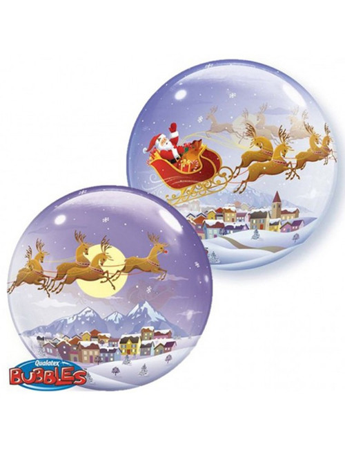 Santa and his reindeer bubble balloon