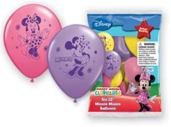 6pk Disney Minne Mouse Latex Balloons
