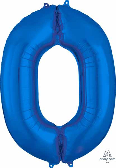 16" Air-Filled No. 0 Shape Foil Balloon Decoration Blue