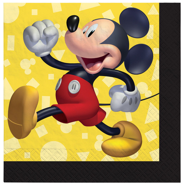 Mickey Mouse Party Beverage Napkins 16 Pack
