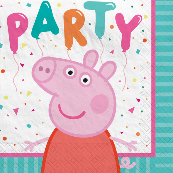 Peppa Pig Confetti Party Birthday Party Beverage Napkins 16 Pack