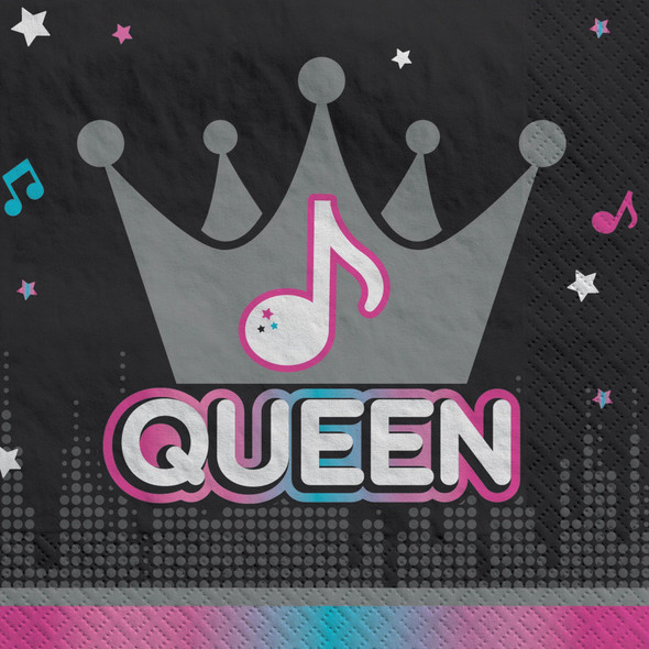 Internet Famous Music Queen Birthday Party Beverage Napkins 16 Pack