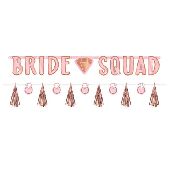 Pink Rose Gold Customizable Jumbo Wedding Bridal Pennant Banner Kit