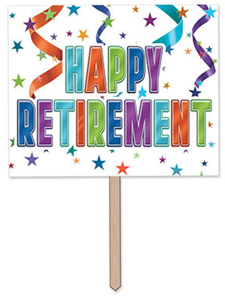 Happy Retirement Yard Sign 12" x 15"