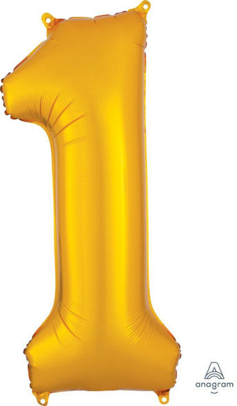 34" Gold Number 1 Supershape Decorative Foil Balloon
