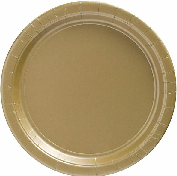 Amscan Gold 8.5" Dinner Paper Party Plates 20 Pack