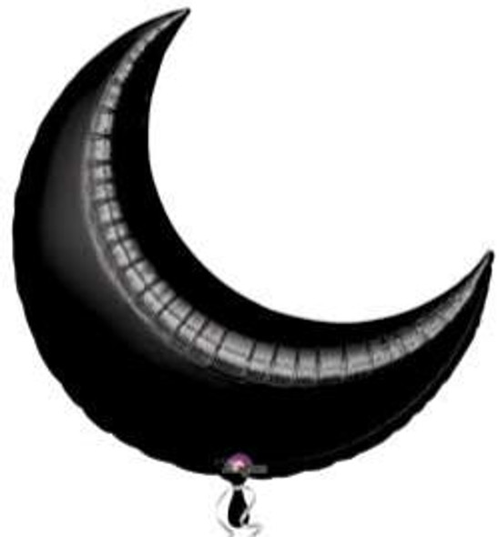 Jumbo Black Crescent Moon Foil Balloon