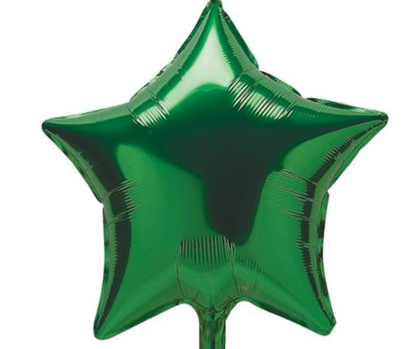 19" Green Star Shape Foil Mylar Balloon Party Decor