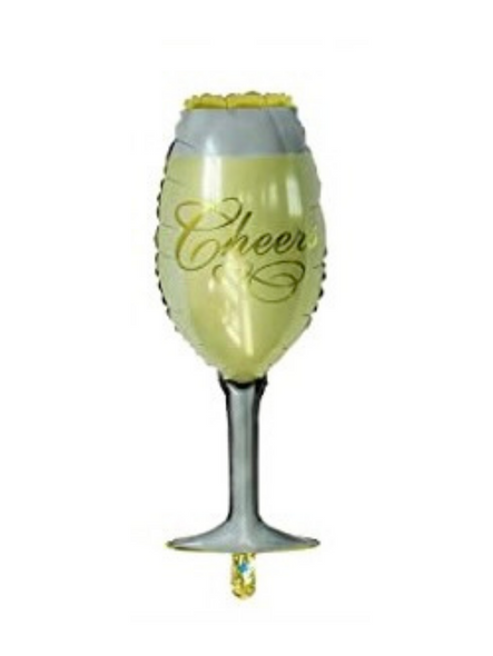 Champagne Glass Supershape New Years Celebration Mylar Foil Balloon 40" x 16"