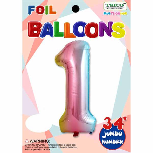 34" Number 1 Supershape Decorative Foil Balloon