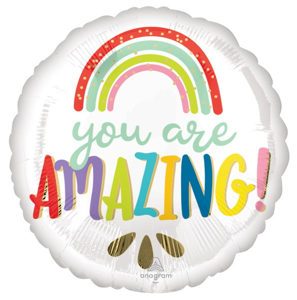 Anagram 18" Round You Are Amazing Rainbow Foil Balloon