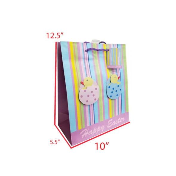 Happy Easter Chicks Pastel Gift Bag 12.5"