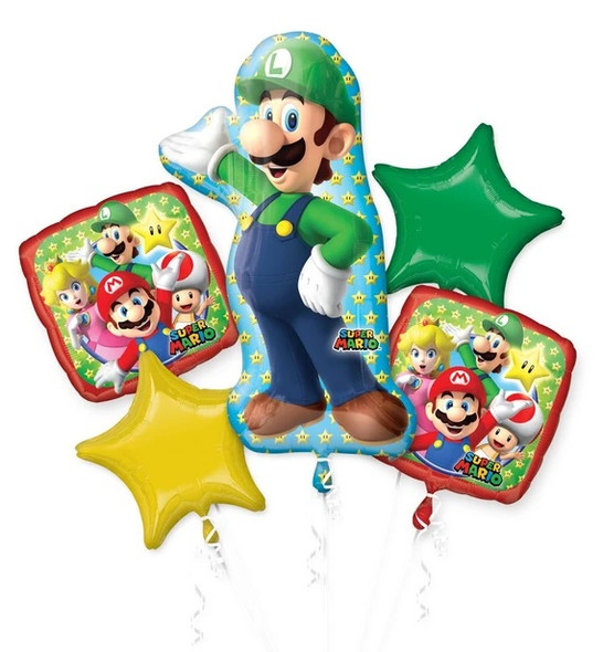 Luigi Balloon Bouquet for Happy Birthday