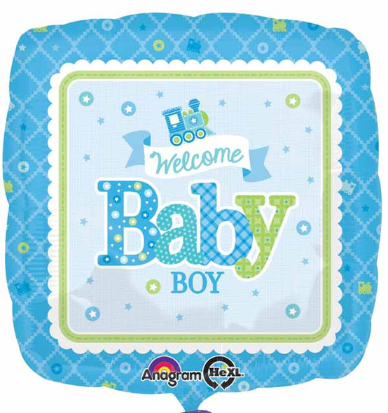 Welcome Baby Boy Blue Foil Balloon