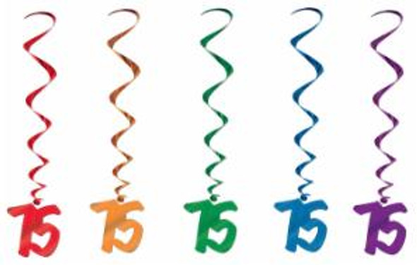 Number 75 Whirls Metallic Spiral 75th Birthday Anniversary Party Decorations