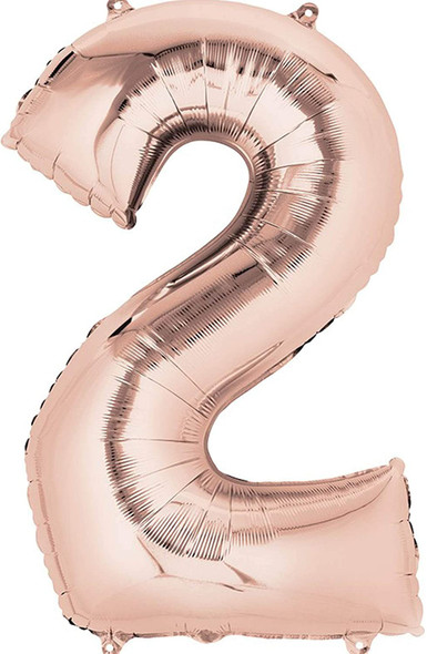 Number 2 Balloon in Rose Gold