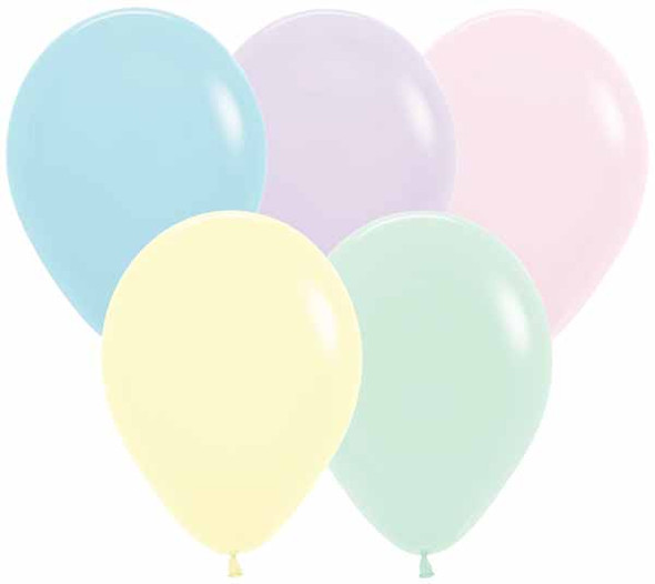 Assorted Matte Pastel Colors Latex Balloons