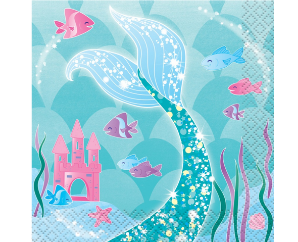 Mermaid Cocktail Napkins 16pk