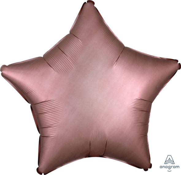 Anagram 19" Rose Copper Star Satin Luxe Shimmering Matte Decorative Foil Balloon Party Decor
