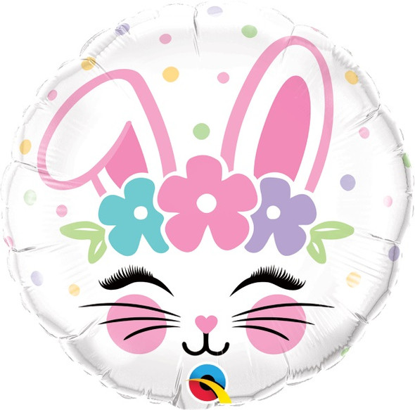 Cute Easter Rabbit Face Foil Balloon