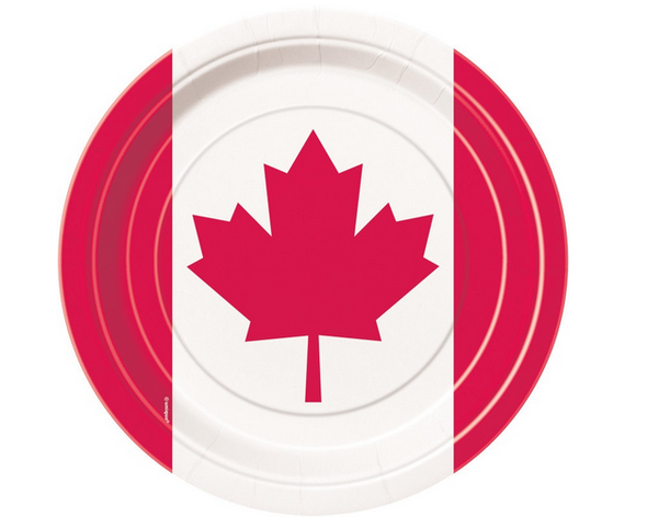canada day maple leaf paper plates
