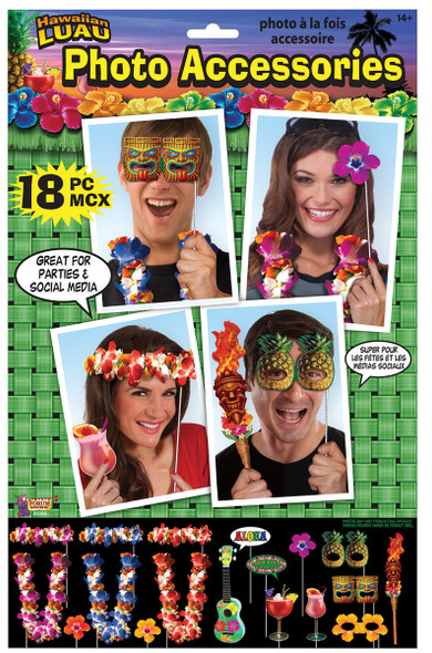 Luau Theme Night Photo Booth Props 6pcs