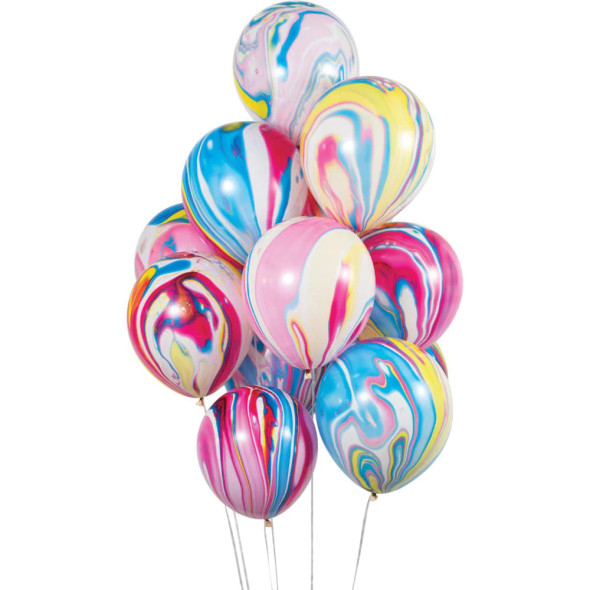 Marble latex balloons 12pk