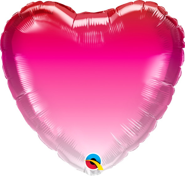 18" Heart Shape Pink Ombre Foil Balloon