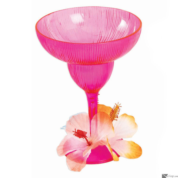 Tropical Pink Plastic Drinking Glass