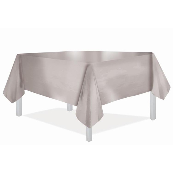 metallic silver tablecover