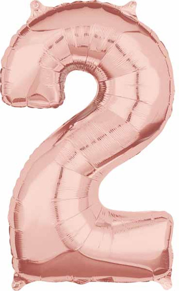 Number 2 Balloon in Rose Gold