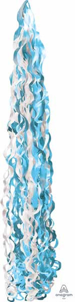 Light Blue Paper Tissue Swirls Twirls Tassel