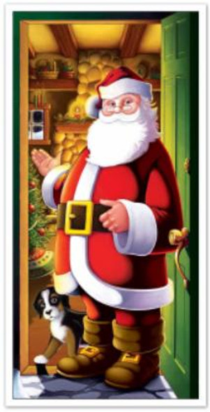 Santa and His Dog Door Decor