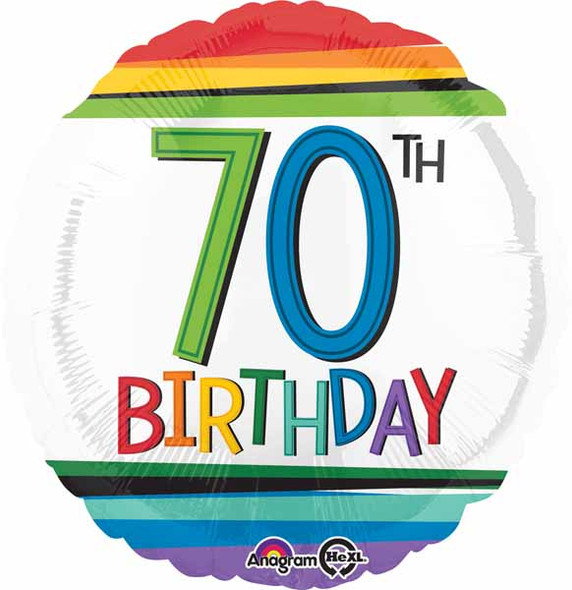 happy 70th Birthday Balloon Rainbow