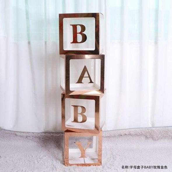 Baby Blocks Shower Gender Reveal Decor Rose Gold