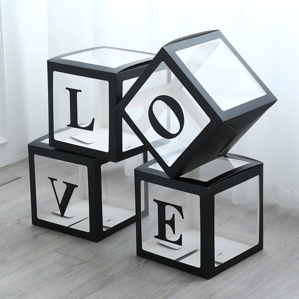 Love Blocks Valentine Decor Black