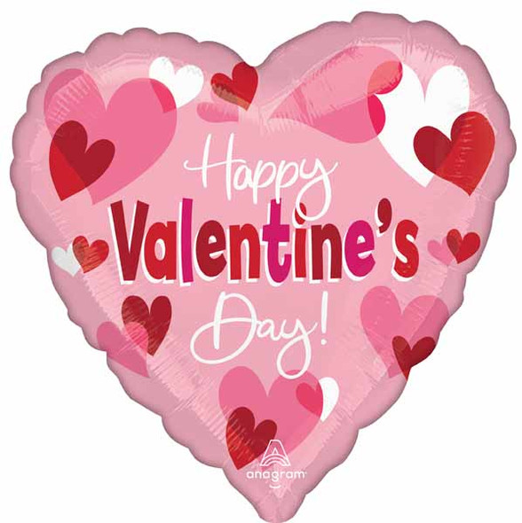 Happy Valentine's Day Playful Hearts Helium Balloon