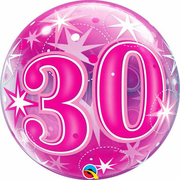 30 Pink Starburst Bubble Shape Balloon