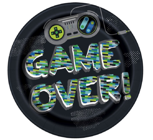 Gamer Birthday Round 9" Dinner Plates 8ct