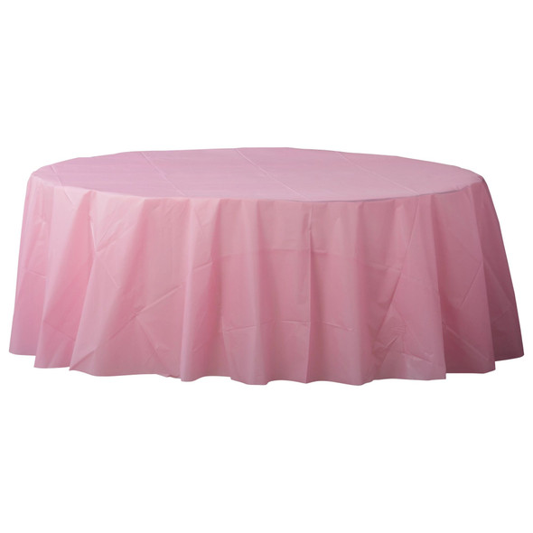 Round Plastic Tablecover Pink