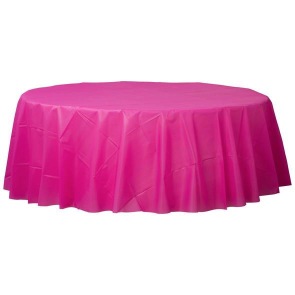 Round Plastic Tablecover Pink