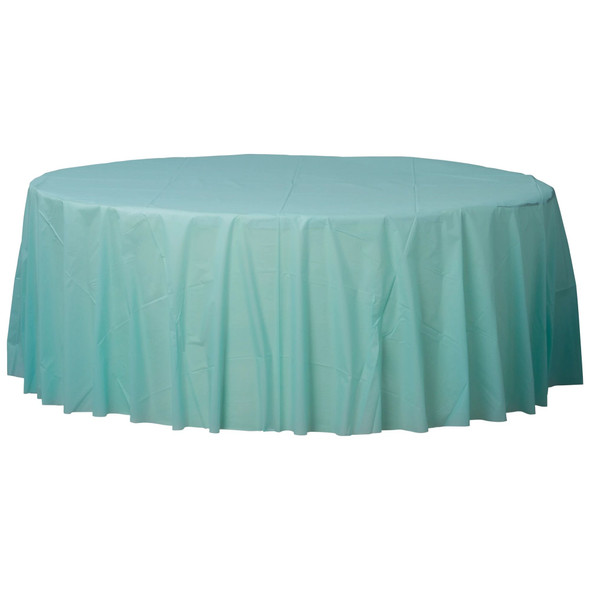 Round Plastic Tablecover Robin's Egg Blue