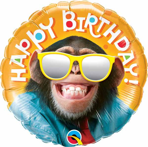 Funny Monkey Happy Birthday Mylar Balloon