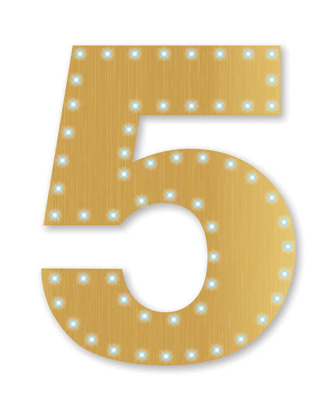 Gold Number 5 Lights-up