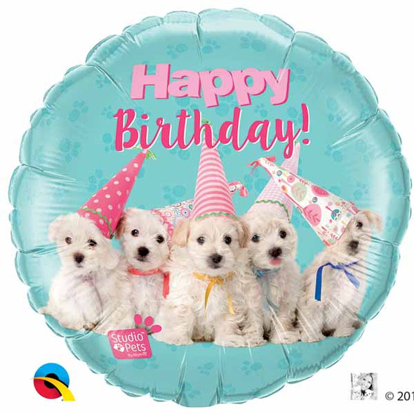 Happy Birthday Studio Pets Dogs Microfoil Foil Balloon