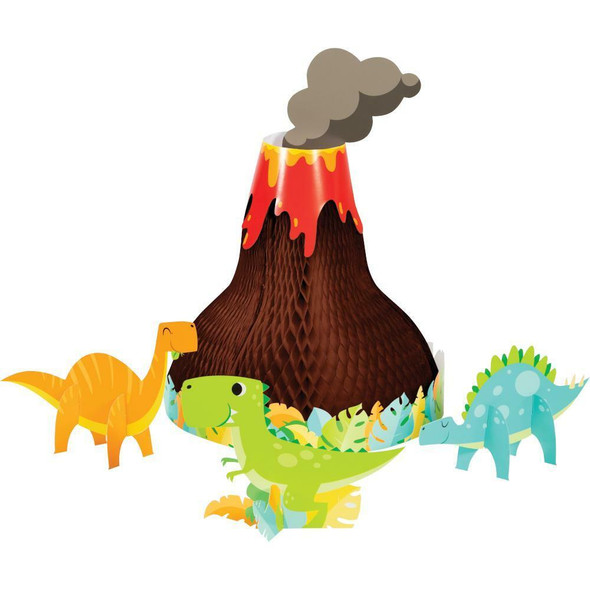 Dino Party Dinosaurs & Volcano Decor Centerpieces Honeycomb 4PCS