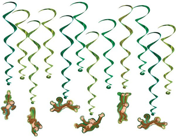 Monkey Hanging Spiral Theme Party Decorations