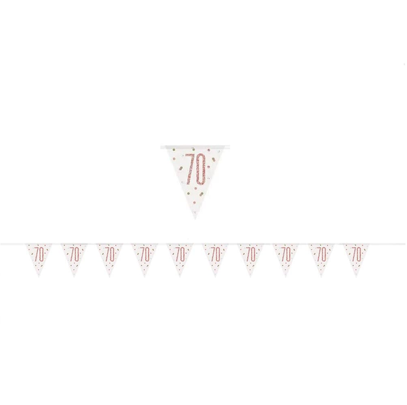 Rose Gold Pink Banner 70th birthday