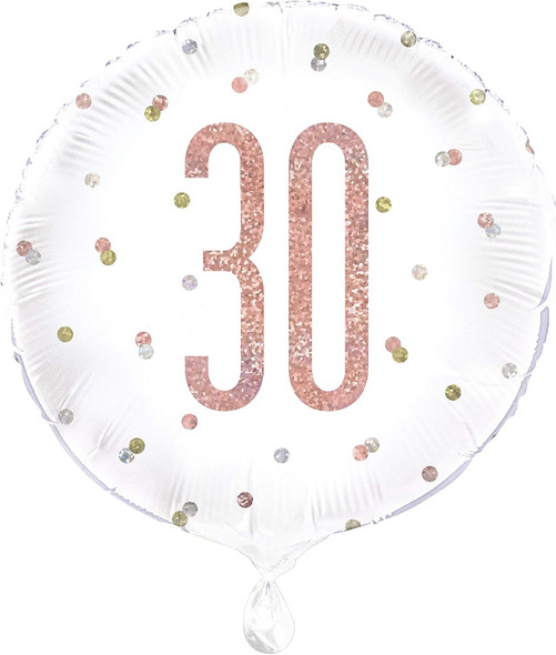 Rose Gold Glitz Age 30 Birthday Balloon